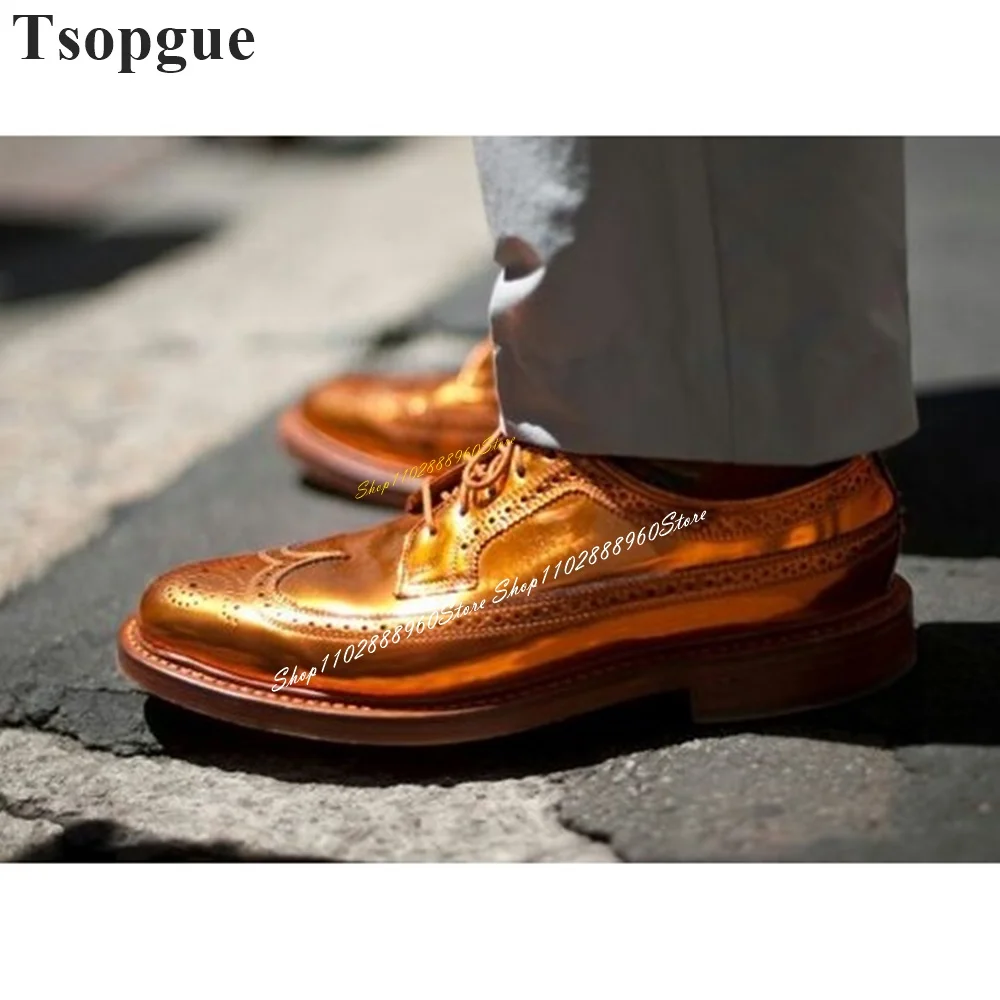 British Cross Tied Gold Carve Luxury Men's Pumps Shoes For Men Slip On Runway Casual Party Shoes 2024 Fashion Zapatillas Muje