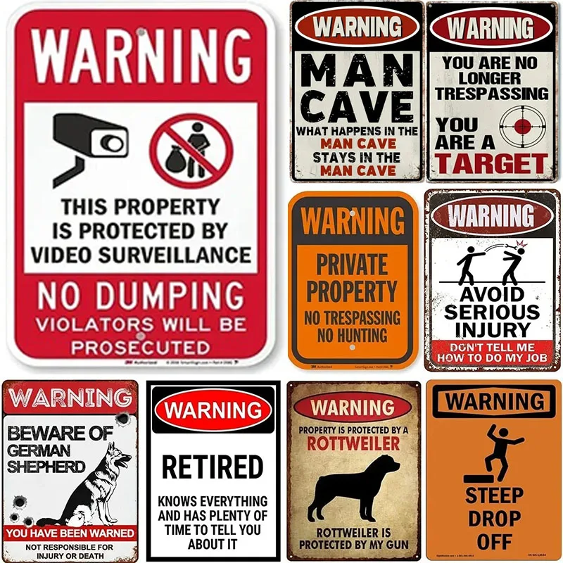 1Pc Retro Warning Metal Aluminum Caution Floor Slippery Danger Sign Poster Bar Cafe Office Decoration Game Hall