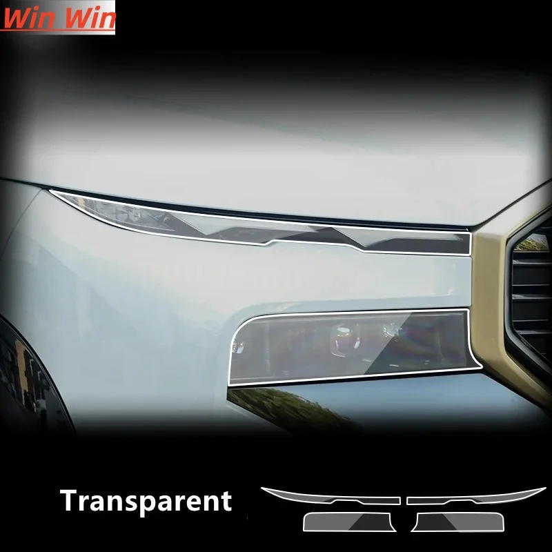 

Для BMW XM 2023 G09 черненый ТПУ, прозрачная защитная пленка для фар, защита фар, модификация пленки