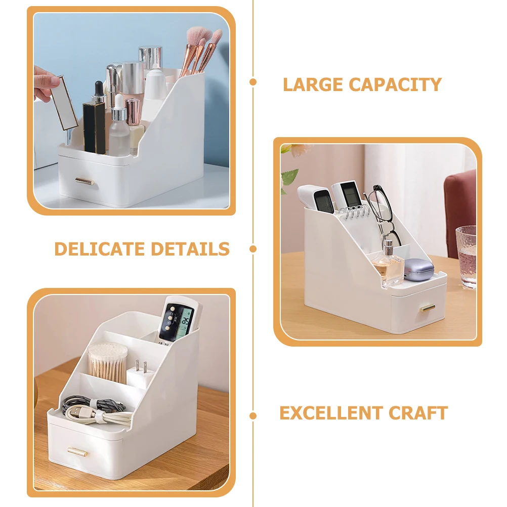 

Sturdy Desktop Drawer Organizer Large Capacity Desk Storage Box Stationery Pen Holder Remote Control Makeup Organizer