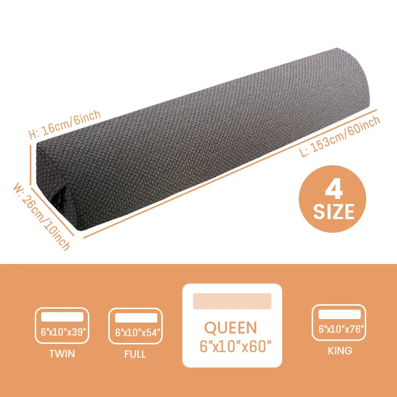 1 PC Mattress Gap Filler Headboard Pillow Wedge Pillow for Headboard Gap Bed