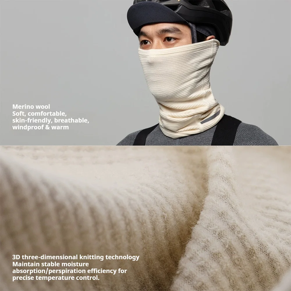 GRC Winter Cycling Neck Warmer Merino Wool Fleece Thermal Windproof Scarf for Road Bike Outdoor Sports view 5