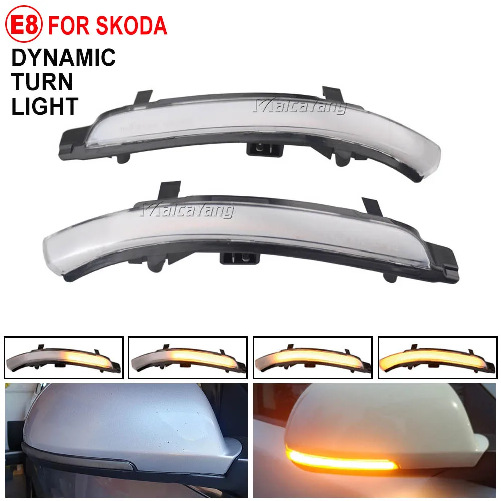 1 Pair Dynamic Blinker LED Turn Signal Mirror Light For Skoda Octavia MK2 A5 SuperB B6 3T 2009 2010 2011 2012