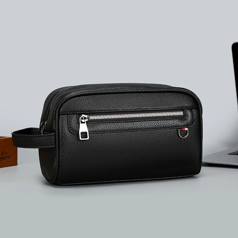 Hohe Qualität Weiches Leder Männer Taschen Mode Business Clutch Tasche Casual Reise handtasche Telefon Geldbörse Designer für Männliche Geburtstag Geschenk – Detail 2