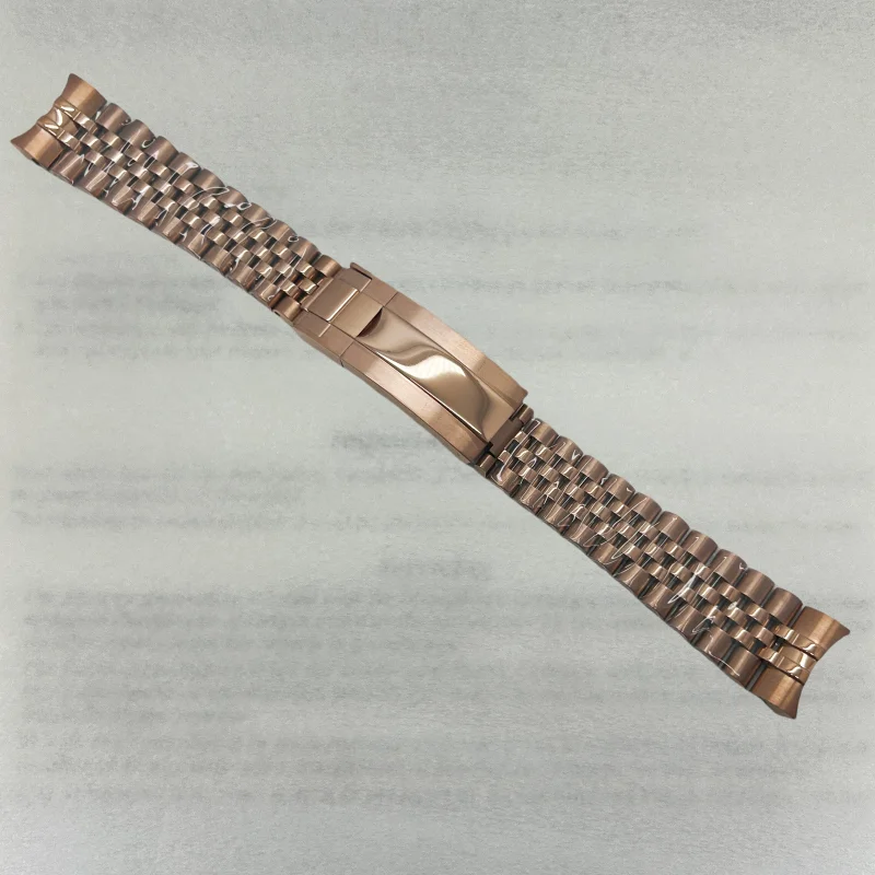 20MM Solid Bracelet 316l Stainless Steel Curved End Solid Five-Bead Glide Lock Clasp Wristband for Oyster Style Submarine GMT image 5