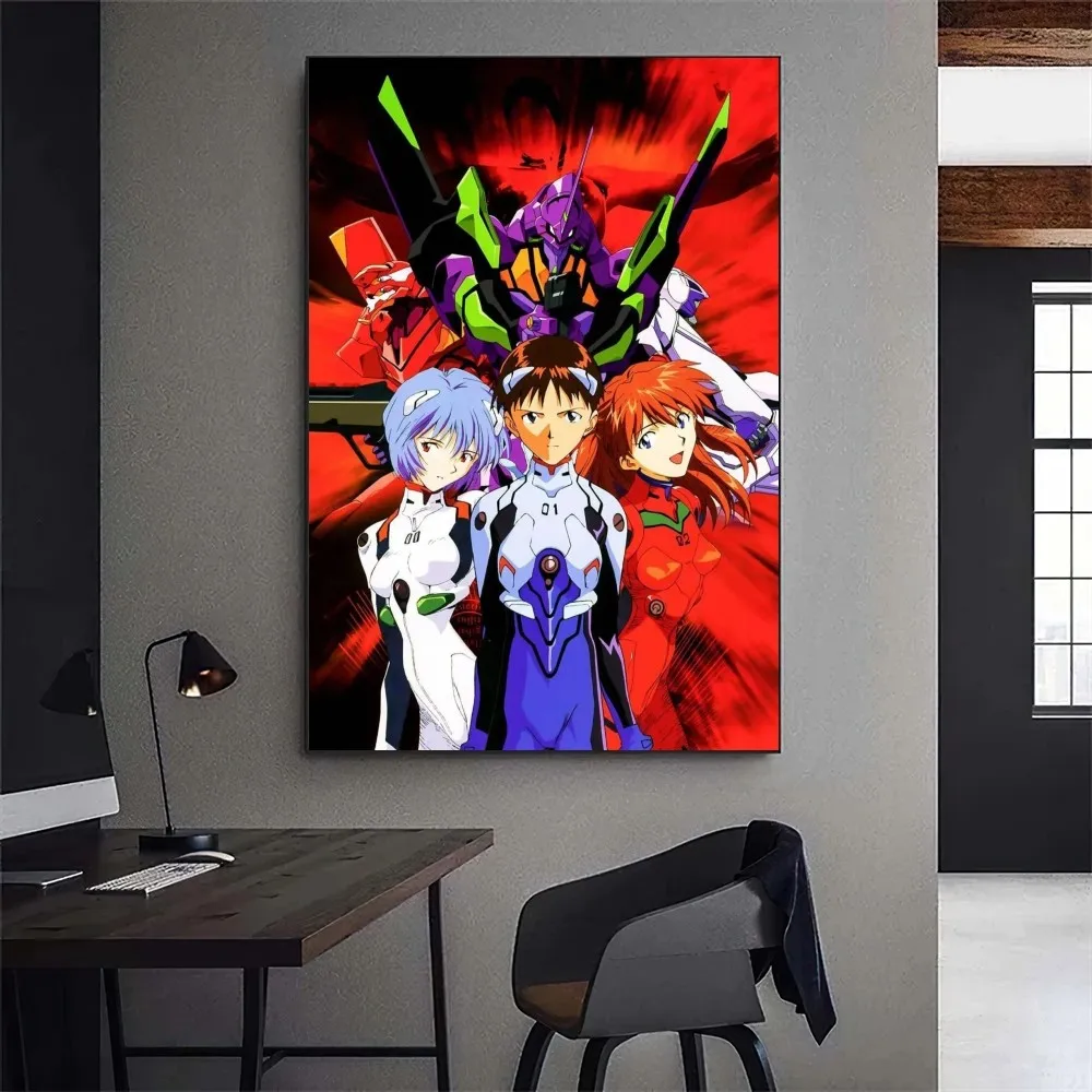 Bilibili N-NEON GENESIS Anime E-EVANGELION Poster Gallery Prints Adhesive Home Decor Decoration Wall Decals Living Room Sticker