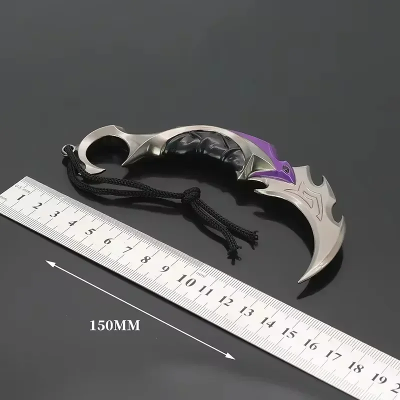 15CM Valorant Game Weapon Melee Reaver Karambit Knife Metal Model Samurai Sword Weapon Model Keychain Decoration Gifts Toys Kids