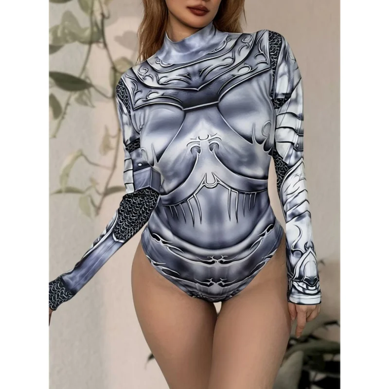 

Spider-themed sexy women's autumn/winter tight-fitting bodysuit, solid color casual women's street style jumpsuit