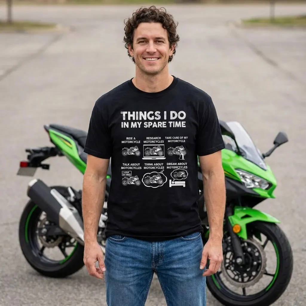 Summer Fashion Fun Motorcycle T-shirt: A Gift for Me During My Leisure Time, A Cycling Enthusiast and A Sports Motorcycle Lover