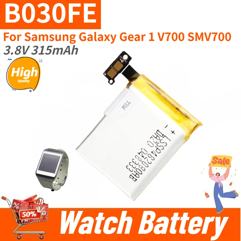 

High Quality B030FE Watch Battery 3.8V 315mAh For Samsung Galaxy Gear 1 V700 SMV700 Brand New Replacement Battery