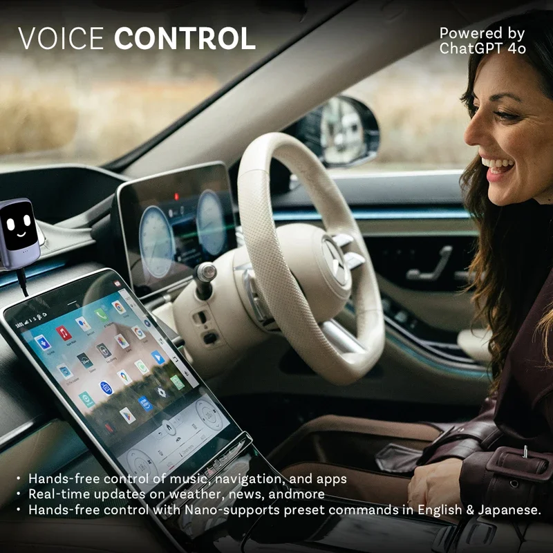 Nano Wireless CarPlay Android Auto адаптер Android 13 8 + 128G AI Voice QCM6225 для Youtube Spotify для Lexus Buick Skoda Nissan