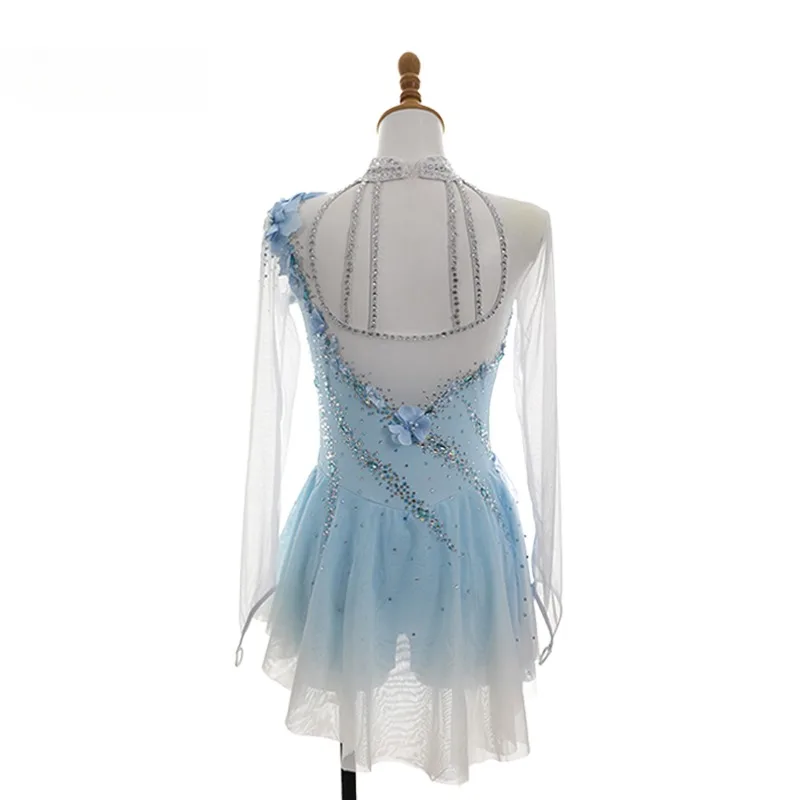 customized flower skating performance costume ice skating dress figure skating special kid adult womens dress gymnastics leotard