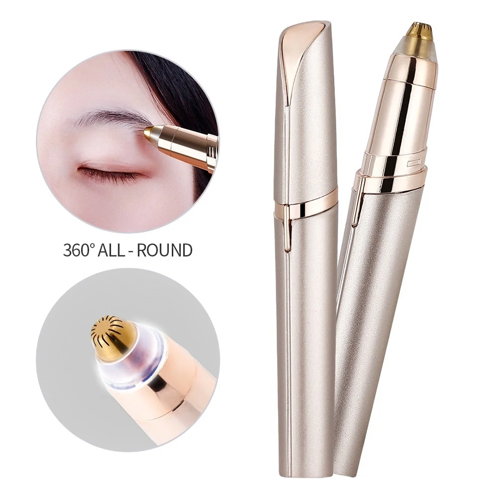 Electric Brows Trimmer LED Lighted Expoliator Remove Redundant Face Eyebrow Hair Remover Shaver Eyebrow Razor Painless Expoliate