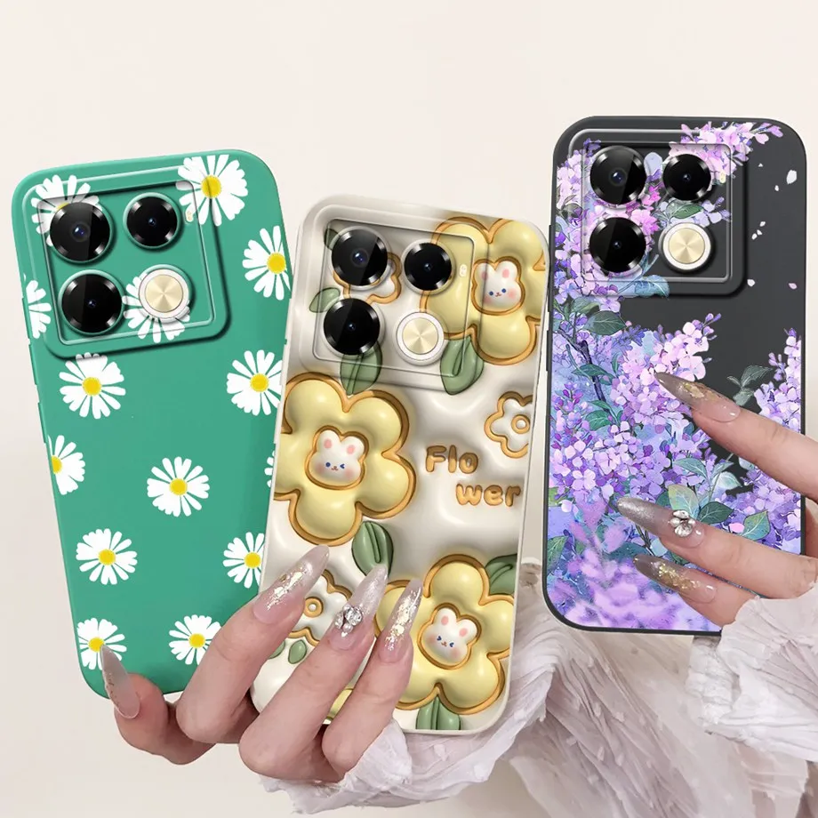 For Infinix Note 40 Pro Plus Coques Cover Luxury Liquid Silicone Soft Phone Case For Infinix Note 40 Pro 4G 5G capa Women Style