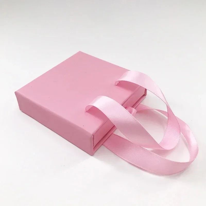 

Квадратный розовый футляр для ресниц с украшением из ленты Роскошный ящик для хранения ресниц с прозрачным лотком 20 шт. в партии