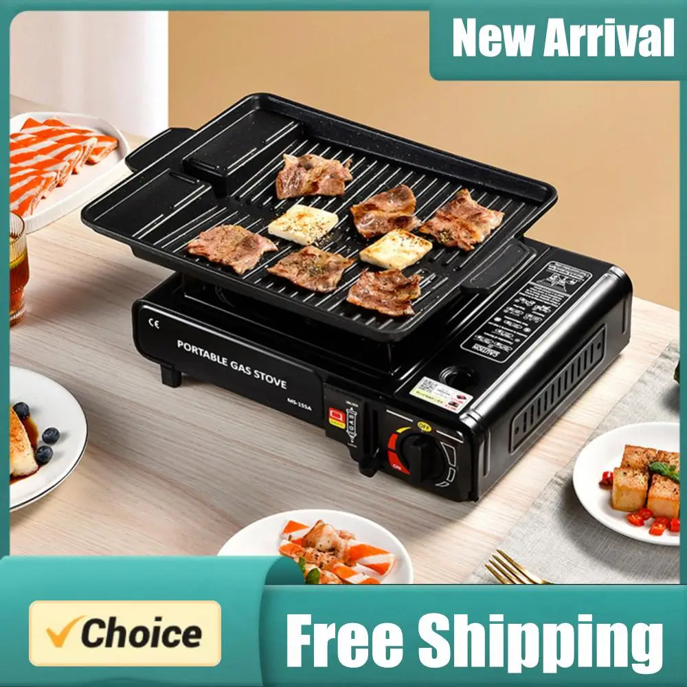 

Automatic Ignition Gas Stove with Safety Lock Camping Butane Stove Adjustable Portable Gas Grill for Outdoor Cooking Hiking