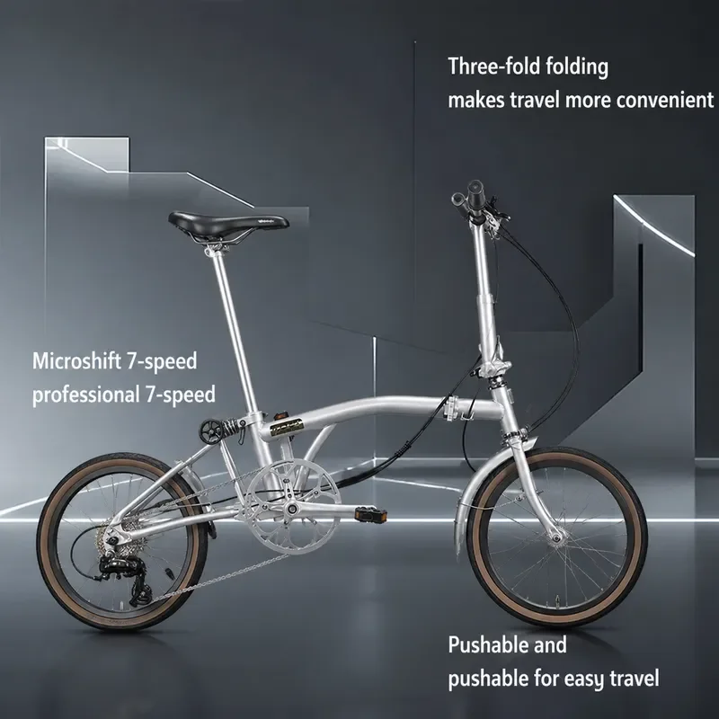Phillip Variable Speed Folding Bicycle Chromium Molybdenum Steel Triple Fold Adult Men Women Commuter Bike