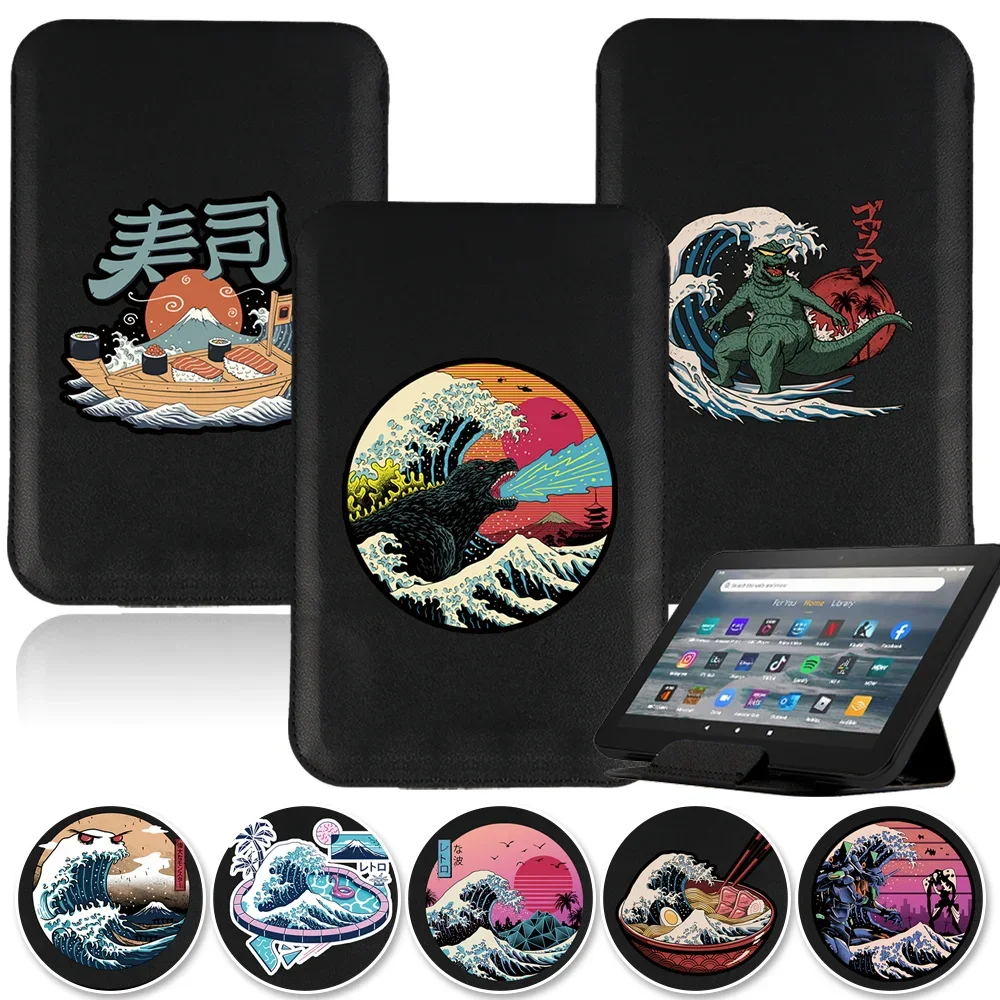 

Wave Series Tablet Bag Case 7 8 10 10.1 Inch Universal Sleeve Stand Cover Pouch PU Magnetic Leather Folding Tablets Holder