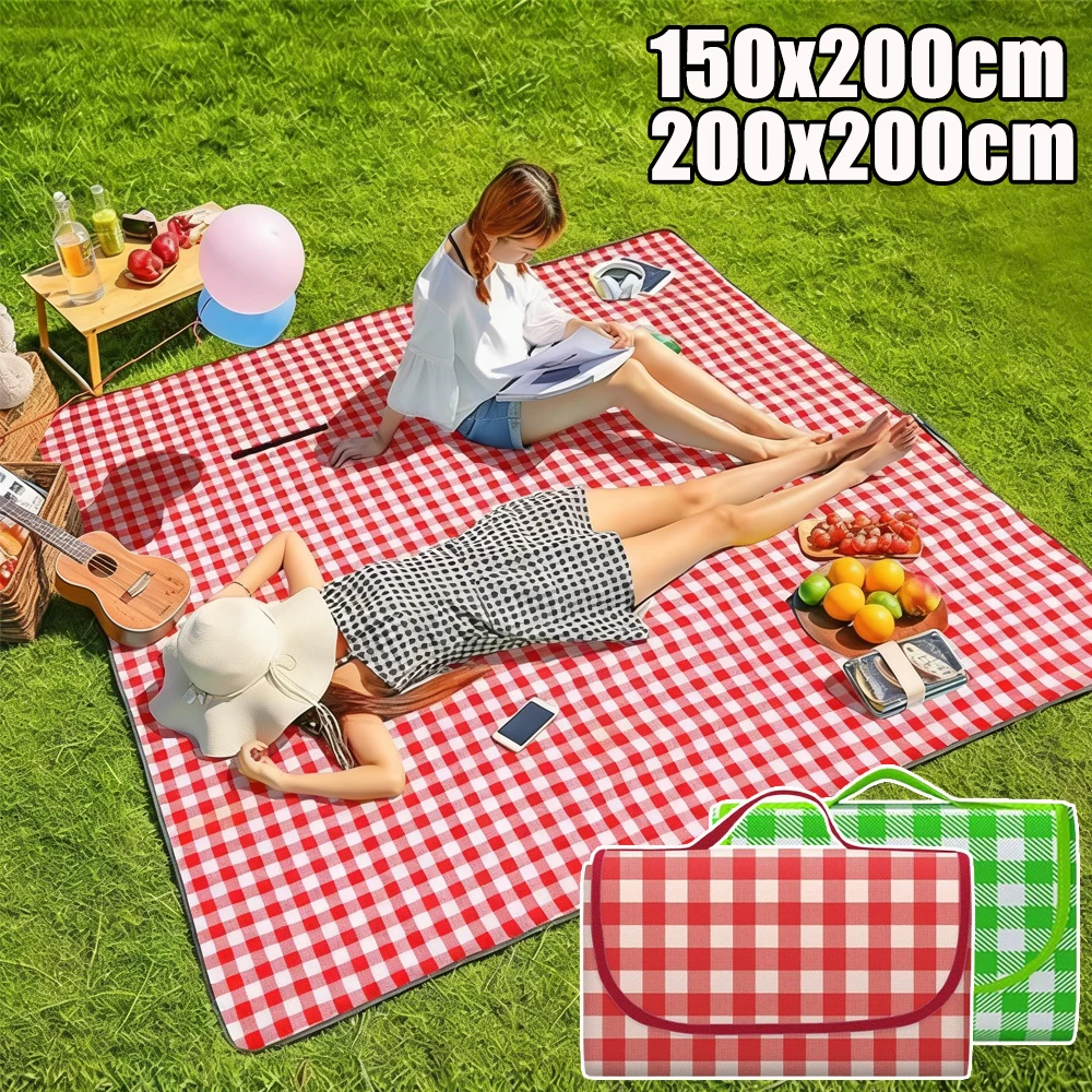 Grande couverture de plage, couvertures de pique-nique d'extérieur, imperméables, anti-sable, portables, pliables et légères pour le camping