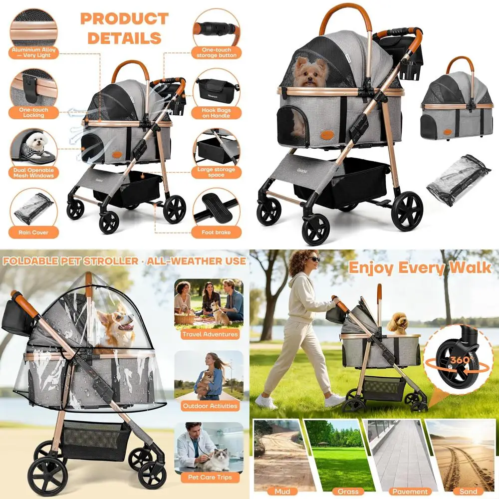 Dog Cat Stroller Fo…