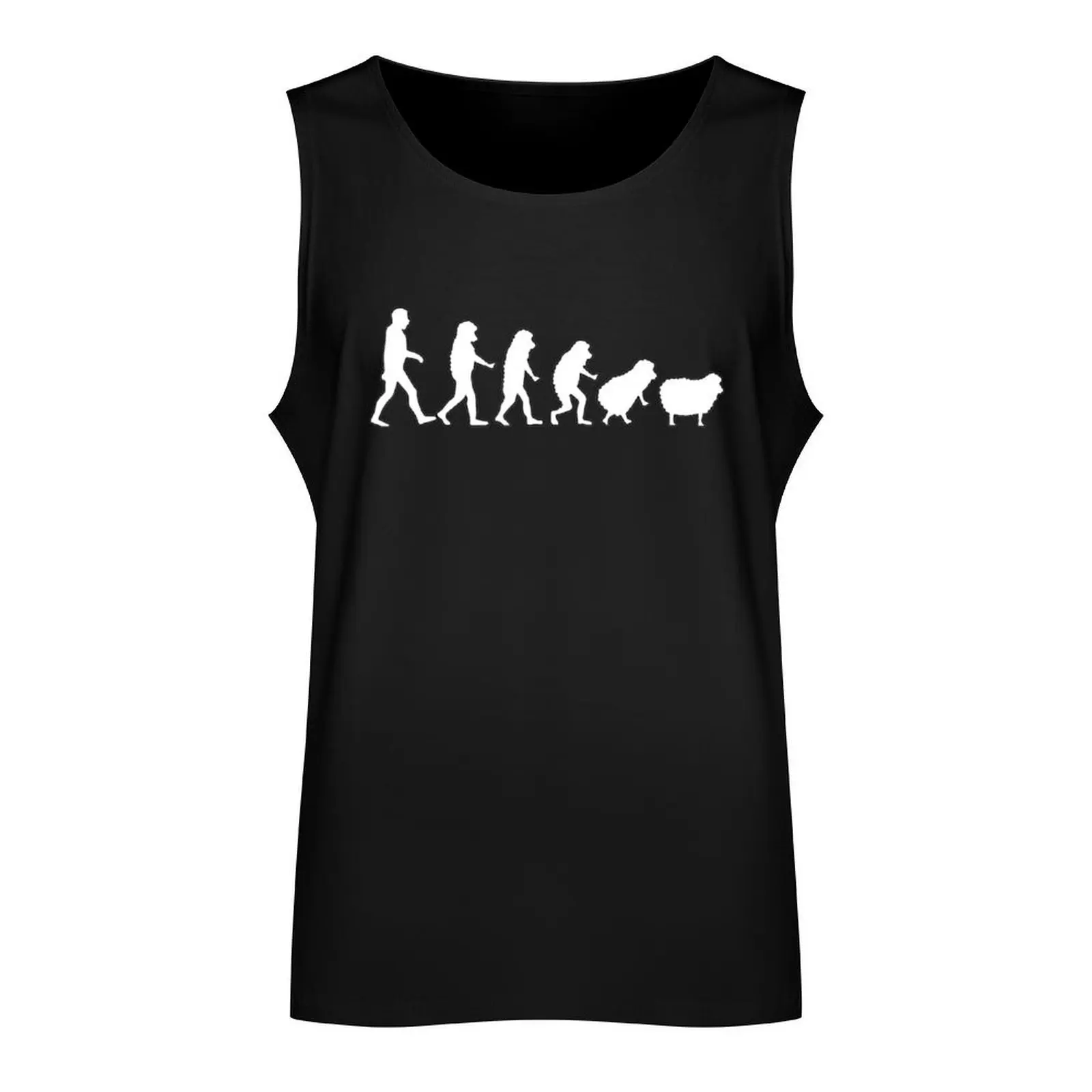 Human Evolution Wake Up Sheeple Sheep Tank Top gym t-shirts vests for men