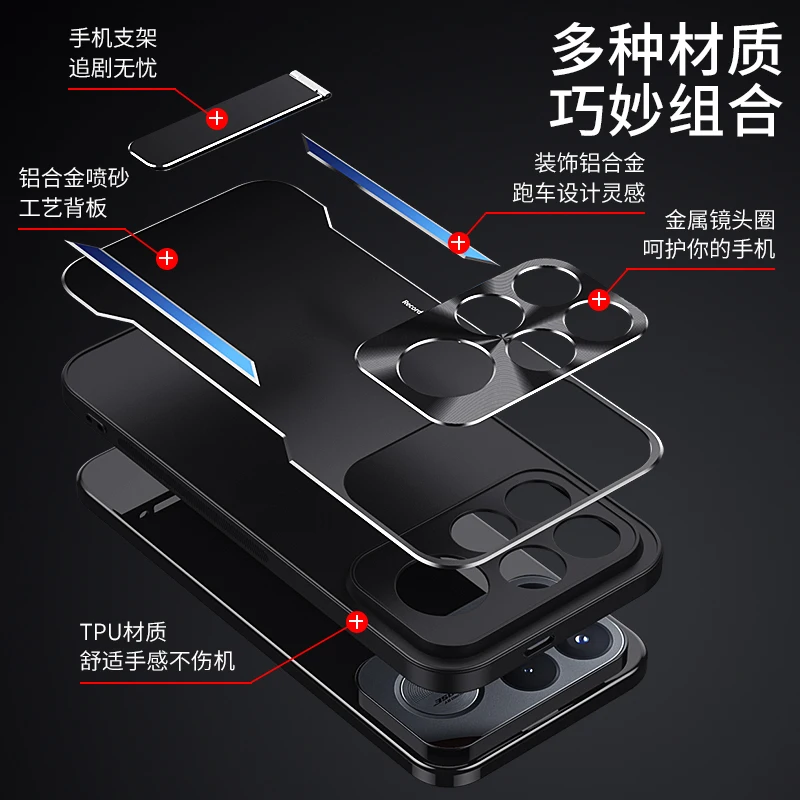 Dla Xiaomi Poco F9 Ultra / F9 Pro 5G Etui Metalowe z Aluminium, Twardy Tył z PC, Ramka z TPU, Ochrona Kamery, Odporna na Wstrząsy Osłona — zdjęcie produktu 6