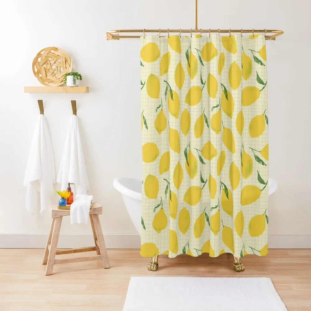 

Picnic lemons, light background Shower Curtain Bathtub Shower Set Anime Bathroom Modern Showers For Bathroom Curtain
