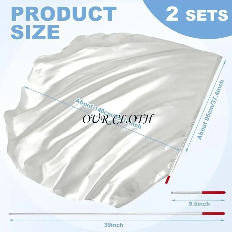 Semicircle Worship Flags Set(Flag+Flexible Rod) Praise Dance Flags for Worship Y1AC