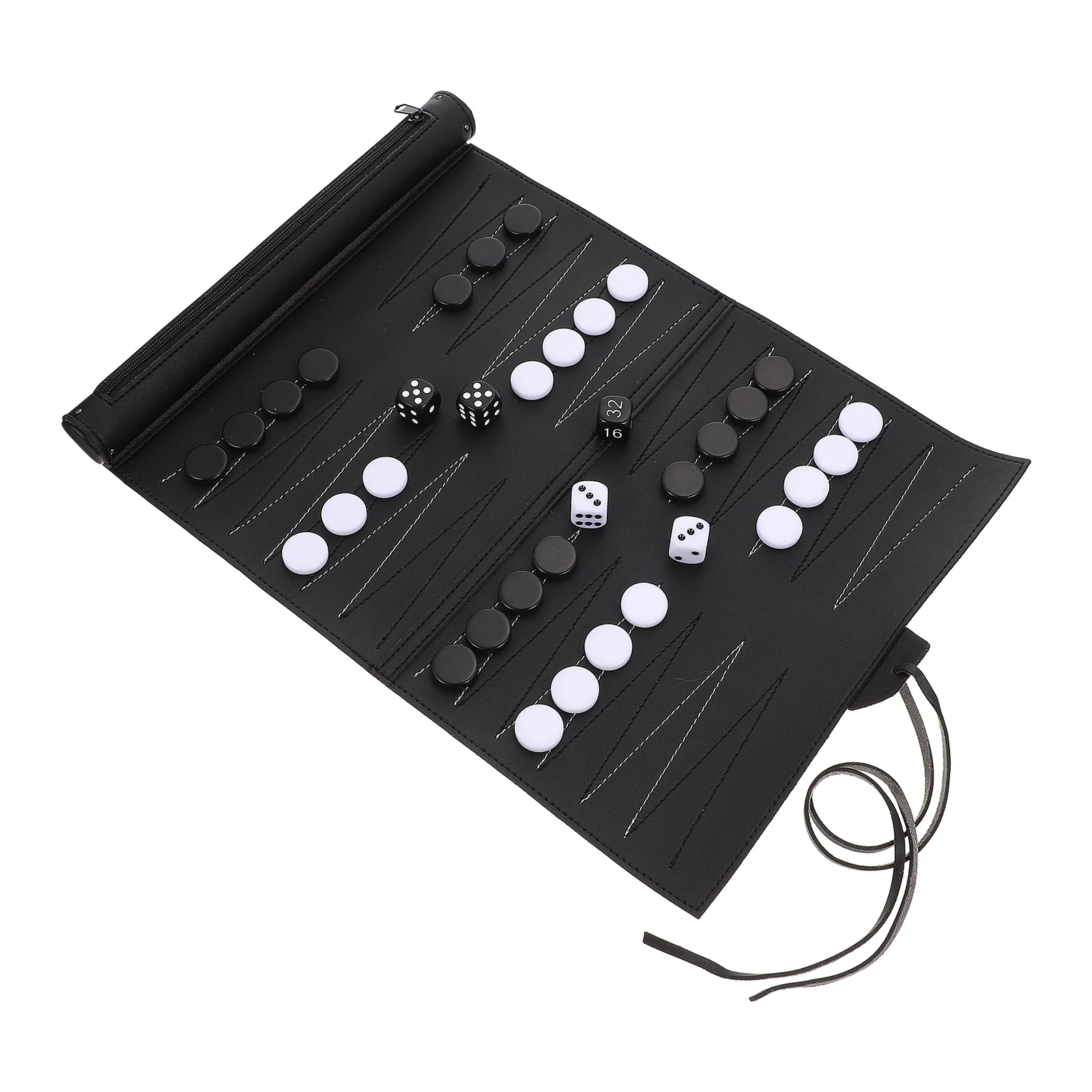 

Portable Chess Board Game Supply Accessories Checkers International Travel Foldable PU Smooth Sturdy Children