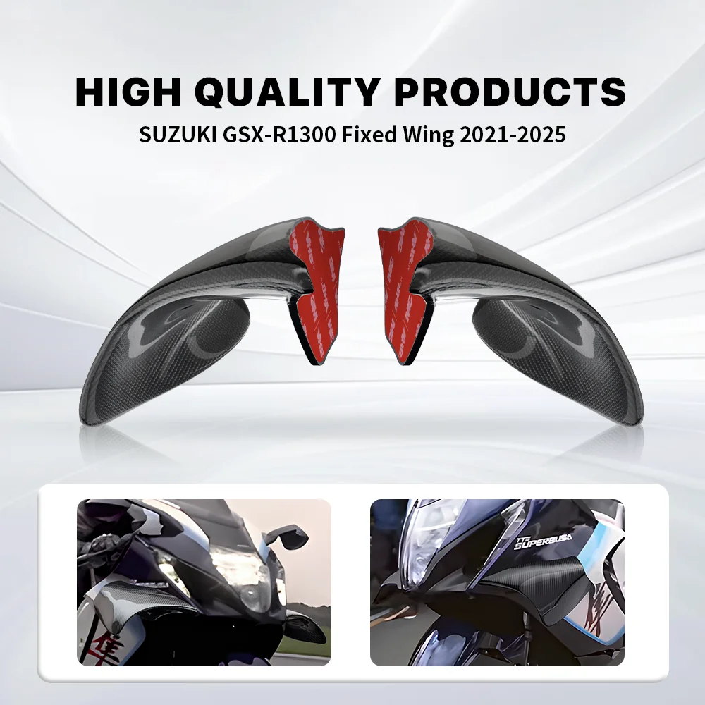 For SUZUKI GSX-R1300 GSX1300R 2021 2022 2023 2024 2025 Carbon Fiber Motorcycle Fixed Wing Spoiler Front Aerodynamic Side Winglet