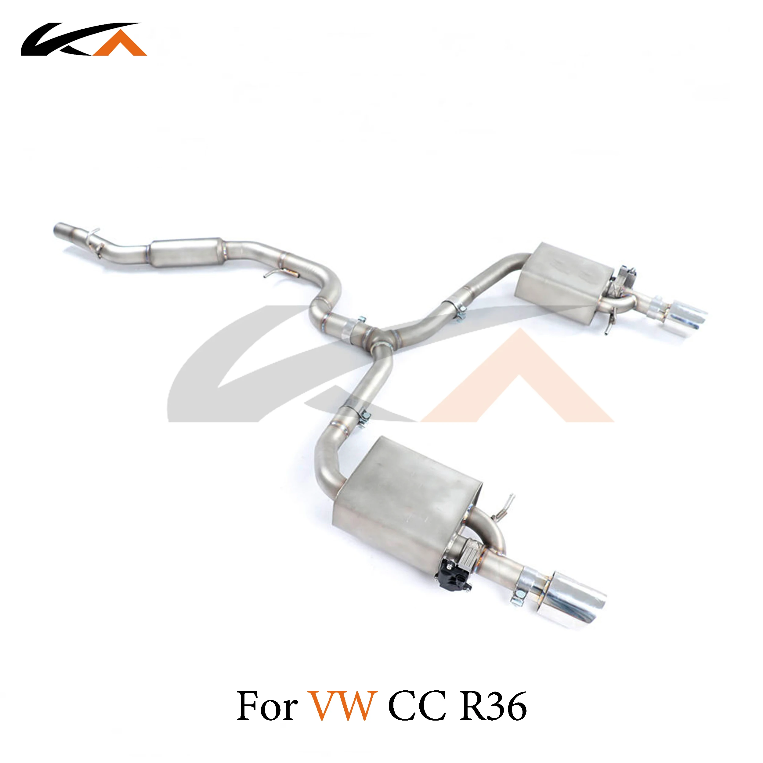 KA Tuning exhaust system stainless catback for VW CC R36 3.6 rear section performance muffler valve