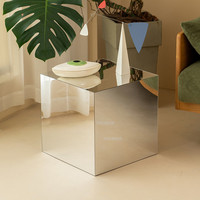 Modern Mirror Acrylic Coffee Tables for Living Room Dormitory Sofa Side Table Bedroom End Tables Hotel Nightstand Home Furniture