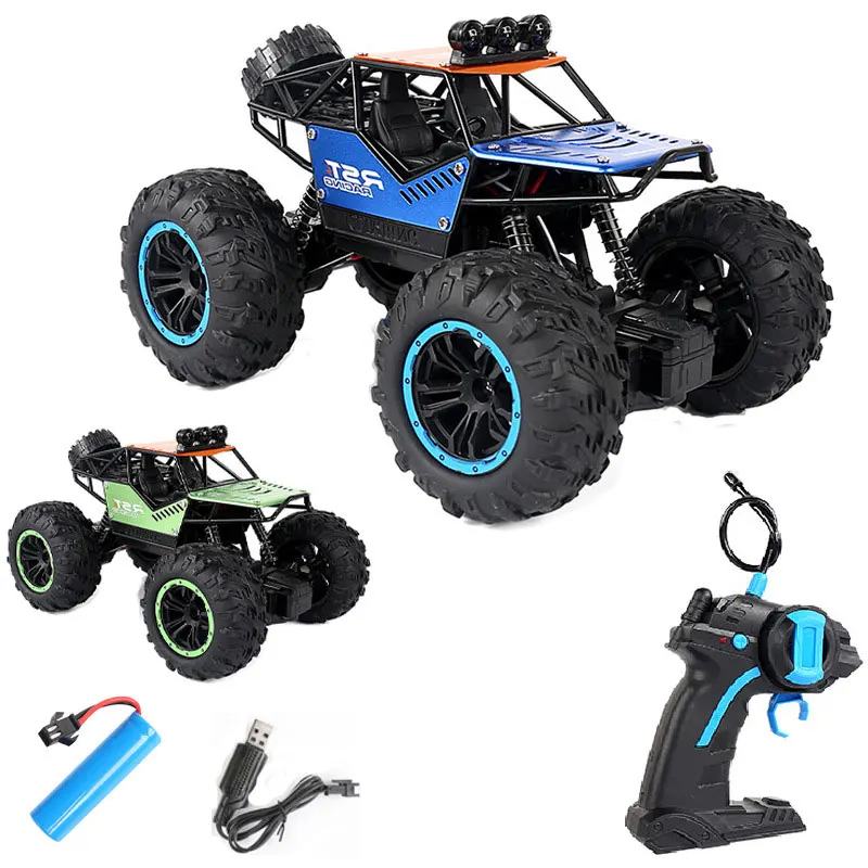 

1:18 Гоночный радиоуправляемый автомобиль 4WD 2.4G Светодиодный радиоуправляемый дрифт-грузовик с металлическим шасси Внедорожный сплав Электронный радиоуправляемый грузовик Игрушка