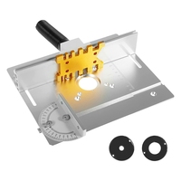 Aluminium Router Table Insert Plate, Wood Milling Flip Board With Miter Gauge,Router Trimmer Woodworking Wood Tool