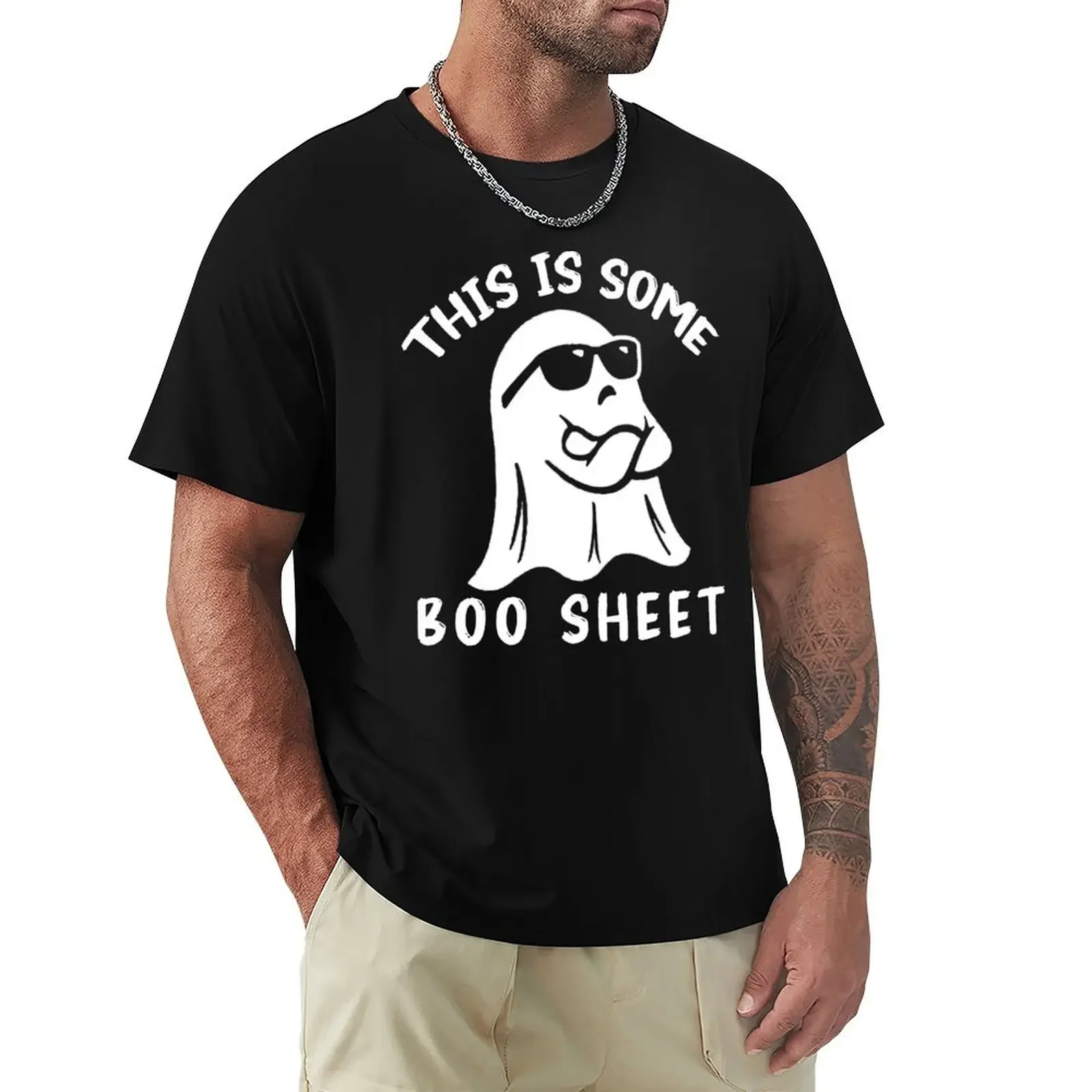 This is some Boo Sheet T-shirt oversizeds heavyweights plain black t shirts men