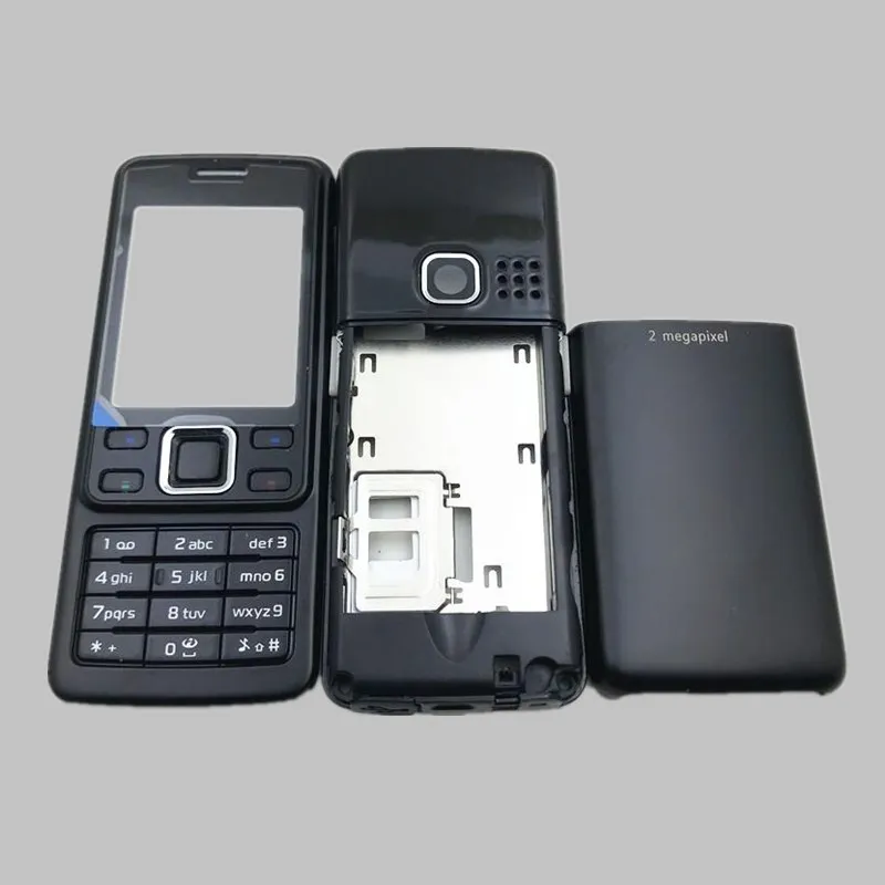 Full Complete Mobile Phone Housing Cover Door Frame Battery Back Cover + English Keypad for Nokia 6300