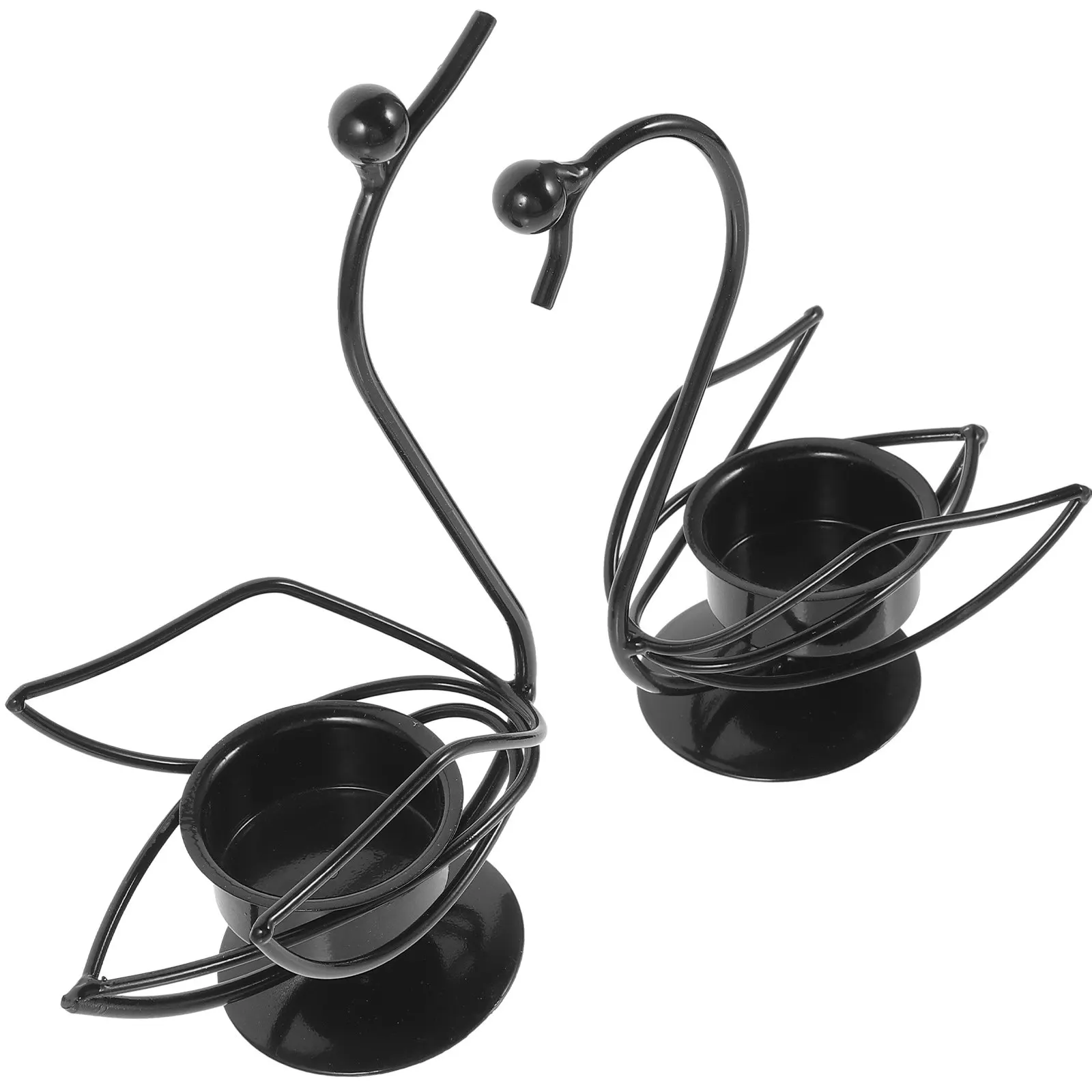 

2 шт. Декоративные подставки для свечей в виде лебедей из кованого железа, винтажные металлические подсвечники для свадебных центральных композиций, украшения для домашнего стола, для чая