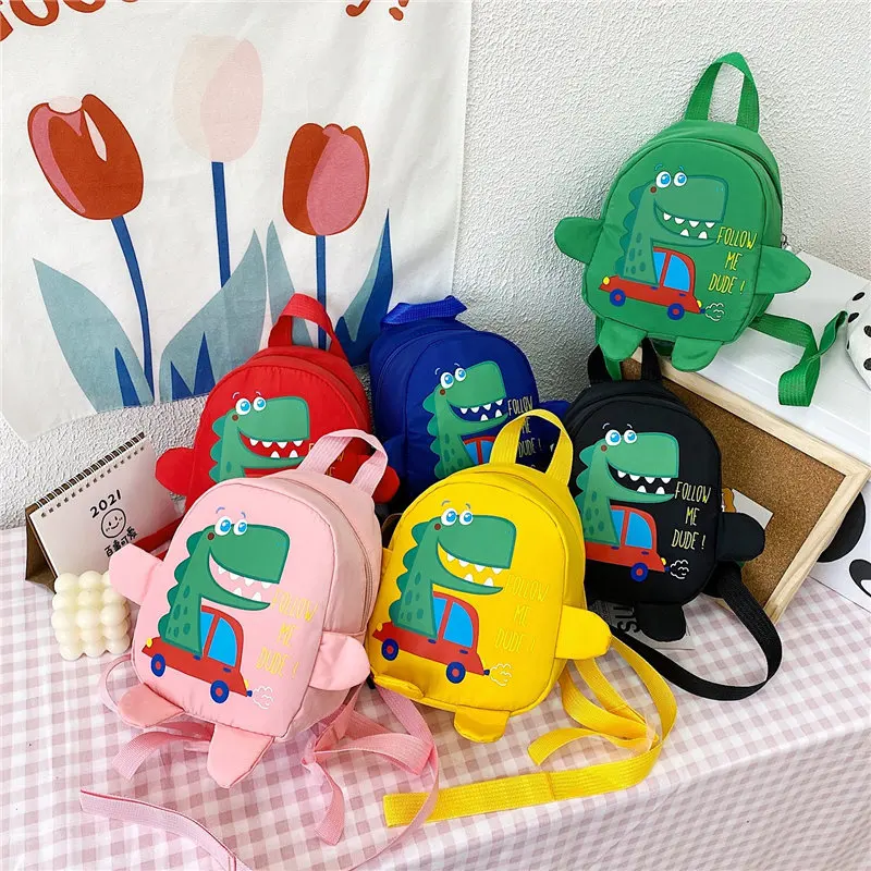 Cartoon Cute Dinosaur Casual Nylon Shoulder Bag Creative Children's  Boys Girls Kindergarten Schoolbag Fashion Backpacks