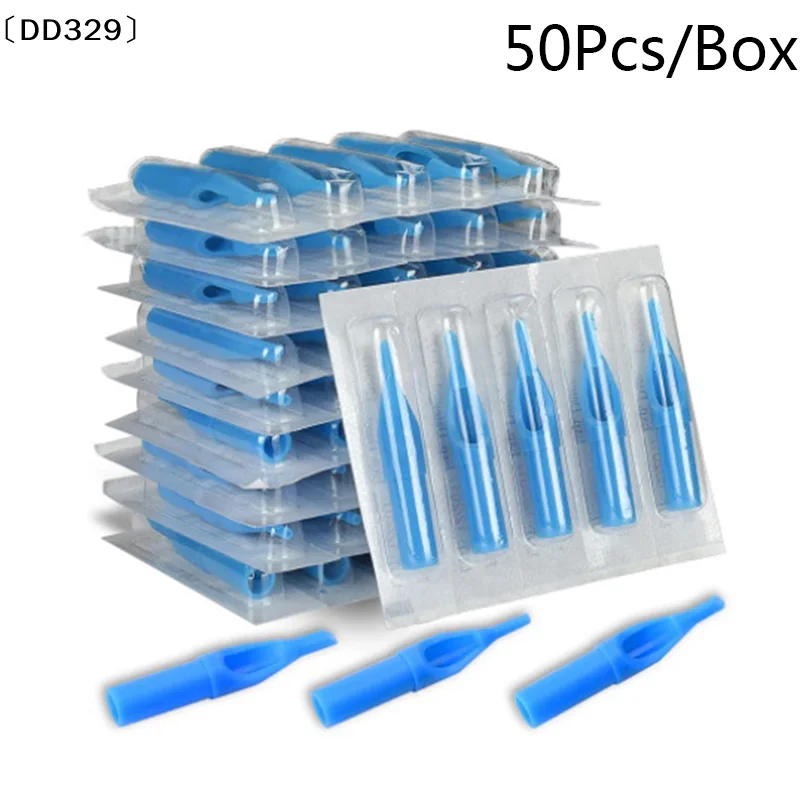 

50Pcs Sterile Disposable Tattoo Nozzle Tips Needle Tube Mixed Sizes RT+DT+FT〔DD329〕