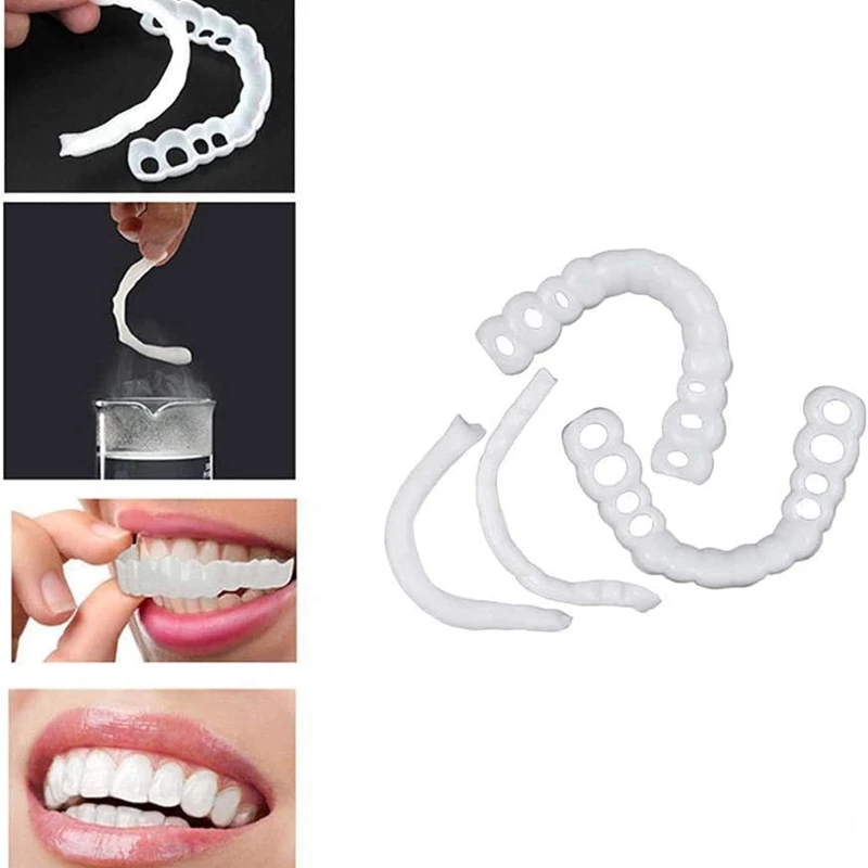 Sdotter Upper Lower Teeth Veneers Anti-true Braces Snap on Smile Teeth Whitening  Denture Teeth Comfortable Veneer Cover Dental