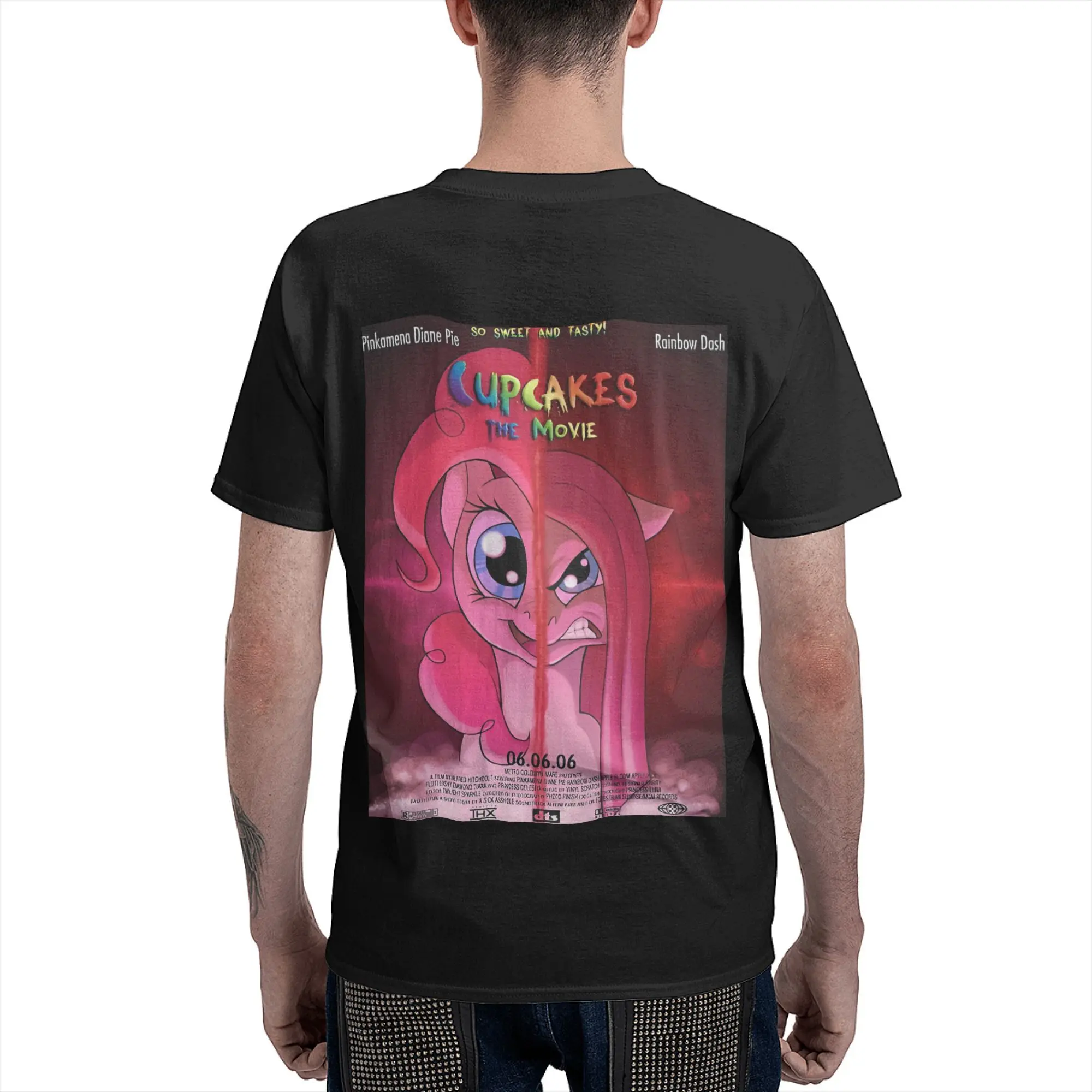 Pinkie Pie cupcakes Men Women T Shirt Ponies friendship is magic Vintage Tees Short Sleeve Crewneck T-Shirt Cotton