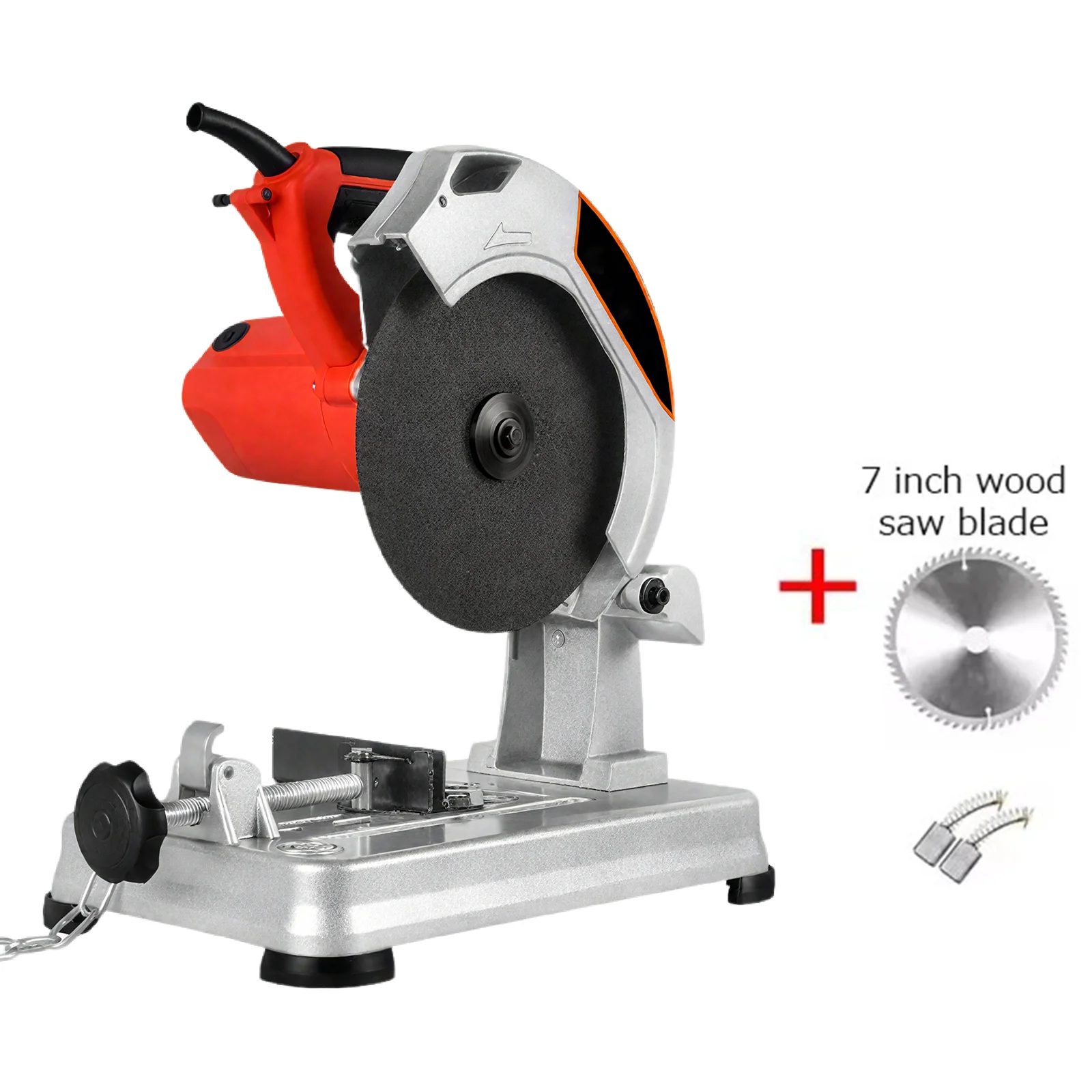 Sega da tavolo con motore a corrente alternata, 1200 W, 220-230 V, 5,7 A, motore in rame puro, 5200 giri/min, lama da 185 mm, angolo di taglio 0-45. ° Taglio a bevello, profondità massima di taglio