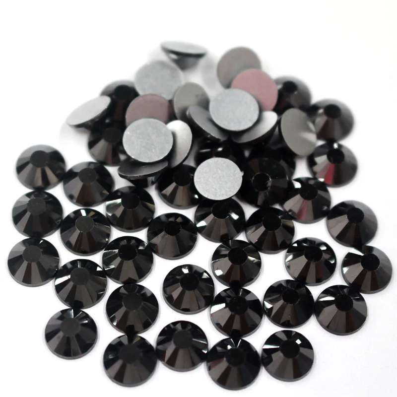 Jet Hematite 10 мм SS50 Высококачественные цветные стразы с плоской задней частью и не исправлением, супер блестящие кристаллы, машинная огранка, стразы для ногтей