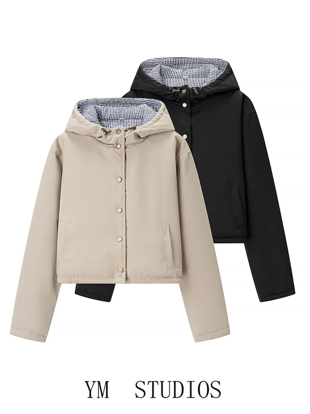 

Женская двусторонняя куртка с капюшоном, хлопковая, для работы и повседневной носки, зимнее пальто на одной пуговице, удобное, из хлопка