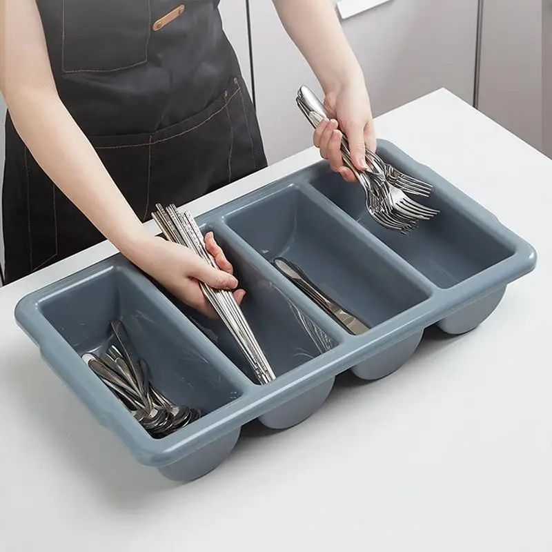 Kitchen Utensil Storage Tray Utensil Container Tray Stackable Large Capacity Kitchen Utensil Holder With Thoughtful Handle