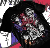 Camiseta Rurouni Kenshin Samurai Himura, camisa negra suave, Rurouni kenshin