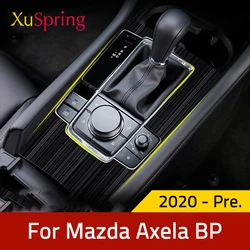 For Mazda3 Mazda 3 Axela 2019-2021 BP LHD Car Gear Shift Box Central Control Panel Cover Sticker Trim Strips Garnish Styling