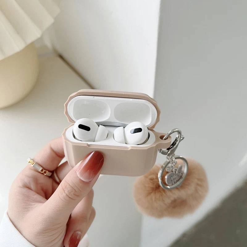 Apple Airpods pro 2/3 Proケース,ペンダント付き保護イヤホンケース,無地の基本的なシリコンケース