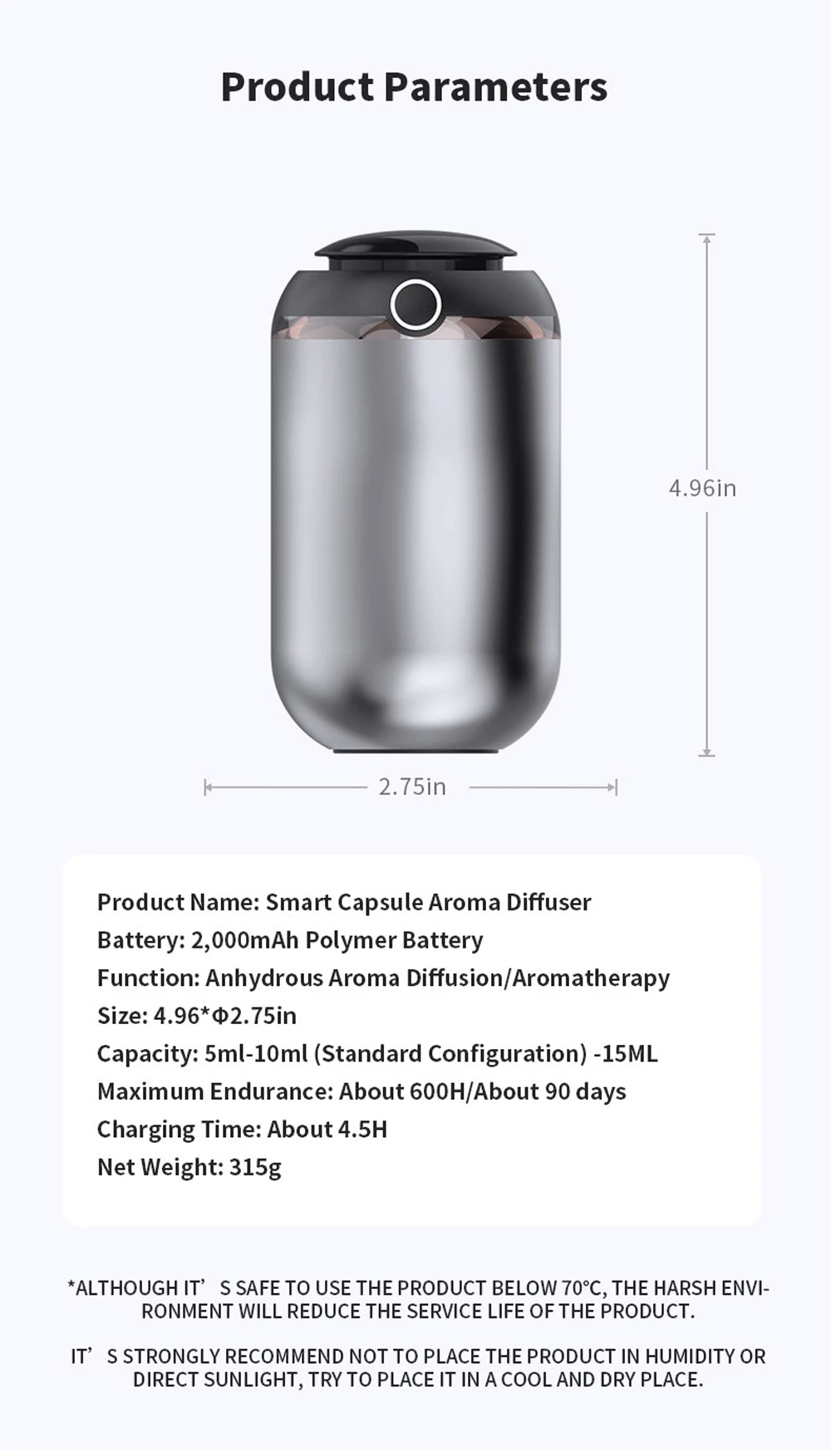 Auto Lufterfrischer AI Smart Aroma Diffusor Ätherisches Öl Raumduft USB Lade Geruch Verteiler Aromatherapie Maschine – Detail 11