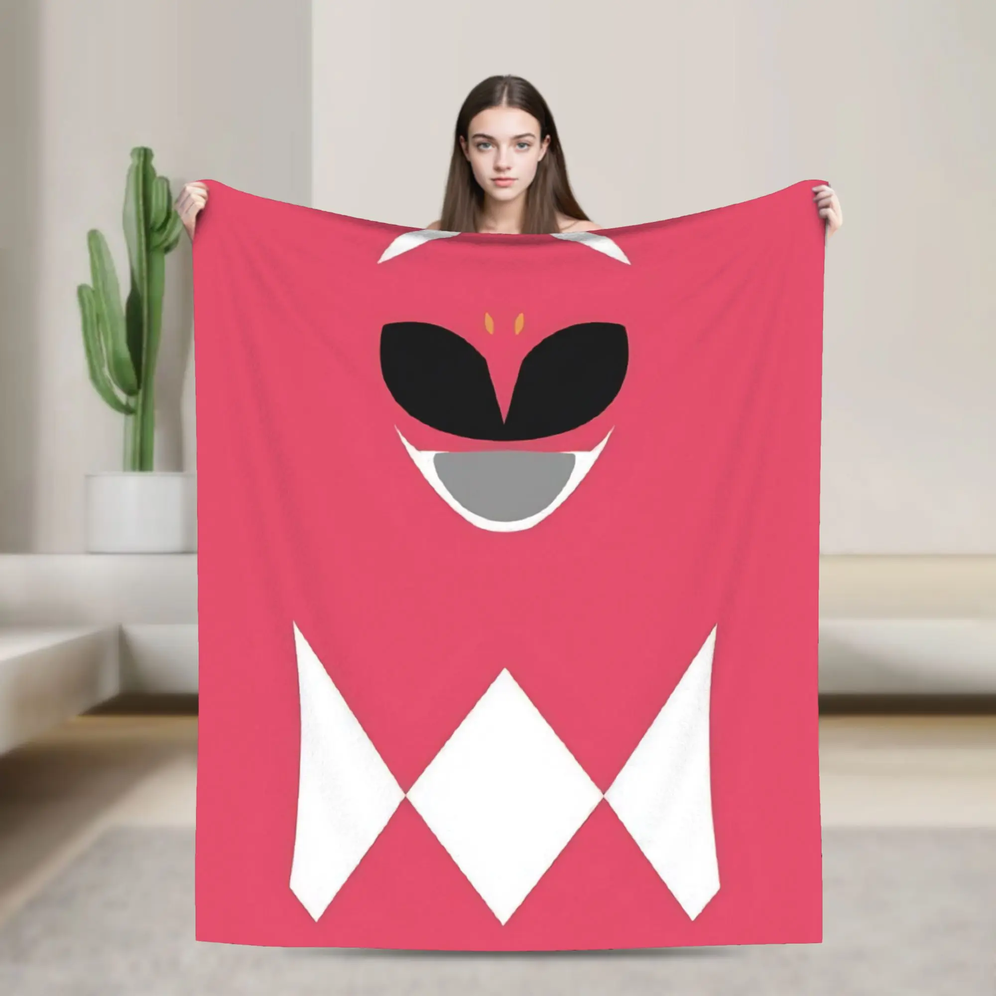 Pink Ranger Fleece Blanket Power R-Ranger Custom Throw Blankets for Home 200x150cm Rug Piece
